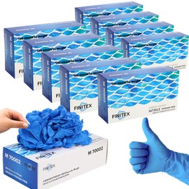 FINITEX Nitrile Disposable Medical Exam Gloves 1000 PCS 4 mil Powder-free Latex-Free Examination Home Cleaning Food Gloves (Medium)