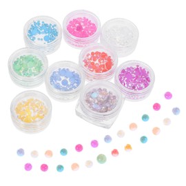 WOONEKY Glass Nail Beads for Nail Art Tiny Beads Multi for Unique Designs and Jewelry Making Charms and Decorations