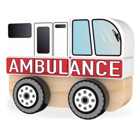 J'Adore Paris Nature Wood Toys Ambulance Puzzle Blocks
