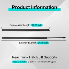 AUCERAMIC 6124 Rear Hatch Struts Fit 2008-2015 for Chrysler Town & Country 2008-2015 Dodge Grand Caravan for 2012-2015 RAM C/V 2 4-Door Liftgate-with Power Liftgate-2PCS