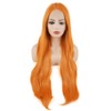 Meiyite Hair Straight Super Long 28inch Orange Heat Resistant Heavy
