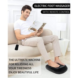 FANRUO Foot Massager Machine with Remote Control Adjustable Vibration Speed Electric Foot Massager Increases Circulations Relieve Stiffness Tired Muscles and Plantar Fasciitis (Black)