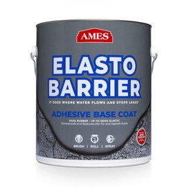 AMES Ames Research Laboratories SEB1 AMES Elasto-Barrier Adhesive Base Coat-1 Gallon, Gray Primer Perfect for RV, Wood, Roofs and More-Expands and Contracts 1200% -Made in The USA, Grey Liquid Rubber