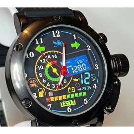 Watch Designing New Motorcycle Watch Quartz Car Speedometer Sports 48mm case  TIRE TREAD BAND