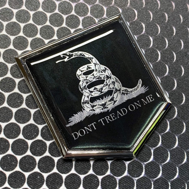 Dont Tread ON ME Chrome Emblem Proud Metallic Flag Car