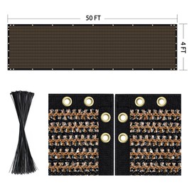SEKKVY 4' x 50' Heavy Duty Privacy Screen Fence, 90% Blockage Mesh Shade Net Cover for Garden, Wall, Chain Link Fence (Brown, 4' x 50')