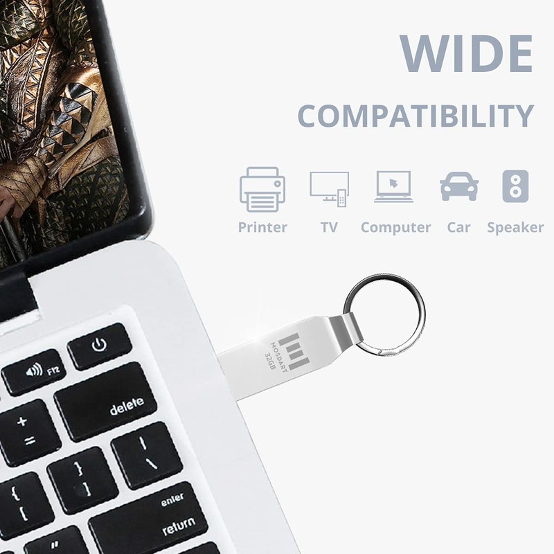 MOSDART 32GB Metal USB 2.0 Flash Drive 2 Pack FAT32
