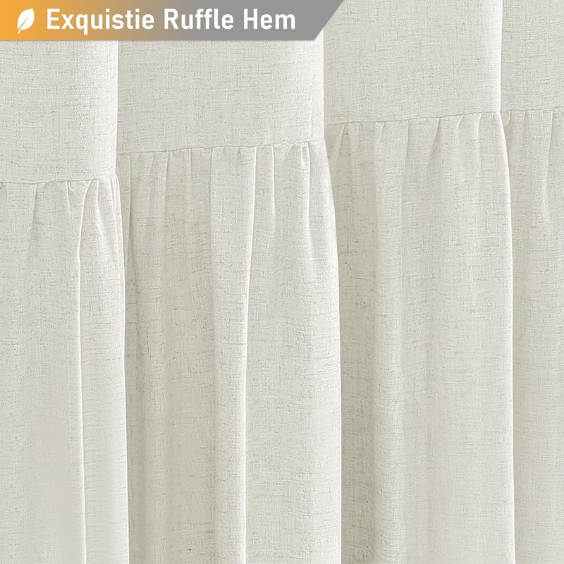 BTTN 78 Inch Long Shower Curtain - Farmhouse Thick Fabric