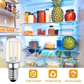 DECK INN Pack of 4 LED Filament 2W SES E14 Pygmy Bulb Equivalent to 20W Incandescent SES E14 Small Edison Screw Warm White 2700K,240 Lumens Non-Dimmable