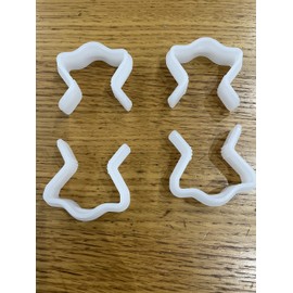 Plastic U Clips for Divan Bed and Ottoman Bed Bases, Flexible and Resilient U Clips. (4 x Plastic U Clips), White