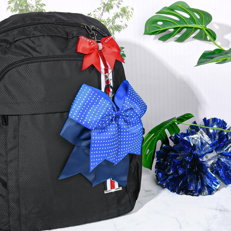 DEEKA Cheer Bow Holder with Mini Bow for Backpack Bags