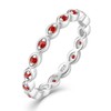 Vemhel Sterling Silver Stackable Rings Created Ruby Eternity Bands Women
