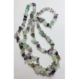 Ny6design Natural Gemstone Chips Nugget Freeform  Beads 36" amethyst, quartz, peridot