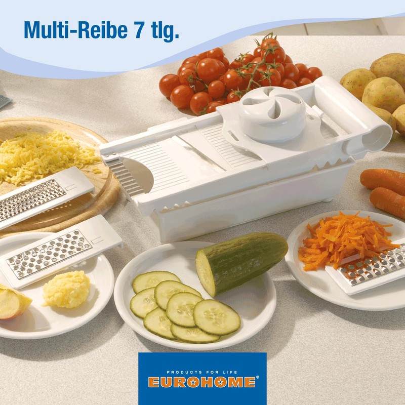 EUROHOME 7-Piece Multi-Purpose Grater Set - Multifunctional Vegetable Slicer with
