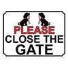 Shawprint PLEASE CLOSE THE GATE METAL SIGN DOG THEME (Red/Black/White,