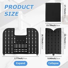 Bathroom Sink Top Cover for Counter Space - Foldable Makeup Mat ,Black