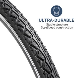 2 Pack 700" Bike Tires 700 x 45C（47-622） and 2 Pack Tubes 700x38/45C AV32mm Schrader Valve Compatible with 700x45C Bike Tires and Tubes