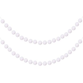 sourcing map 4pcs Pom Pom Garland 6.6 ft 30 Balls Colorful Felt Ball Garland for Wall Christmas Tree Decor Birthday Banner Easter Party Decorations(White)
