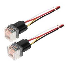 RATCHROLL 4 Pins 24V 80A 2 Pcs Auto Relay with Harness Sockets Waterproof Car Relay Clear Black