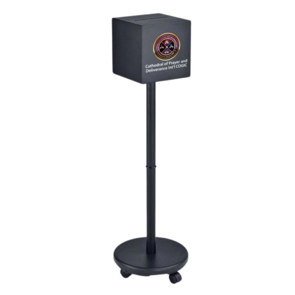 Kingdom KMCB8P Metal Collection Box with wheels - Personalized Donation