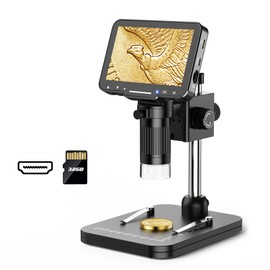 LP043H 4.3 Inch Coin Microscope with HDMI, Leipan 1000X LCD Digital Microscope for Adults,1080P Coin Magnifier Taking Photo/Video with 8 LEDs,Compatible with Windows,Mac,and TV,32GB SD Card Included