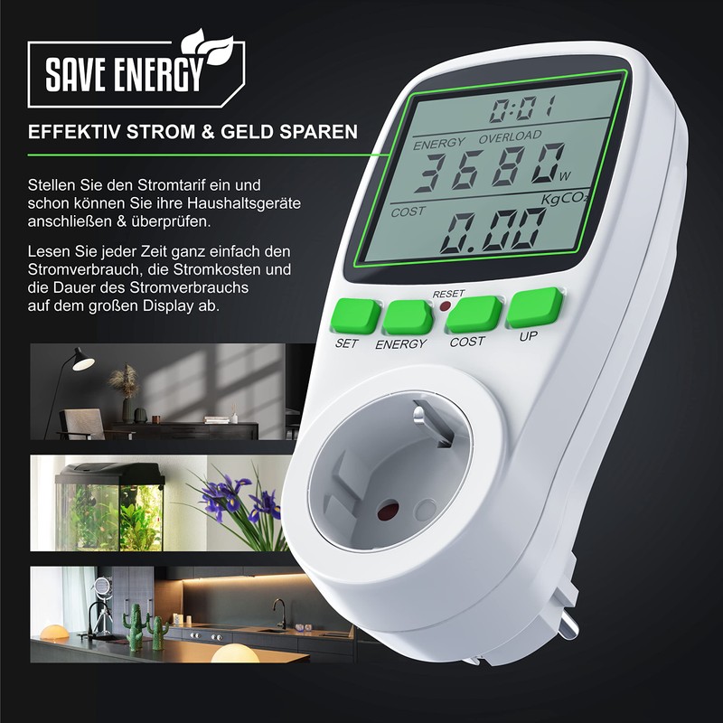 Arendo Energy Cost Meter 3680 W