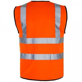 Budget Orange or Yellow Hi Vis / Viz Safety Vest, Waistcoat, Tabard EN ISO 20471 Class 2 supplied by Simply Hi Vis Clothing UK, XL (HVOP5XL)