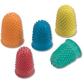 LGT 5 Sizes and 5 Colors Rubber Thimbles for Counting Money, Writing, Sorting Tasks to Protect Fingertip and Grab Aid (5)