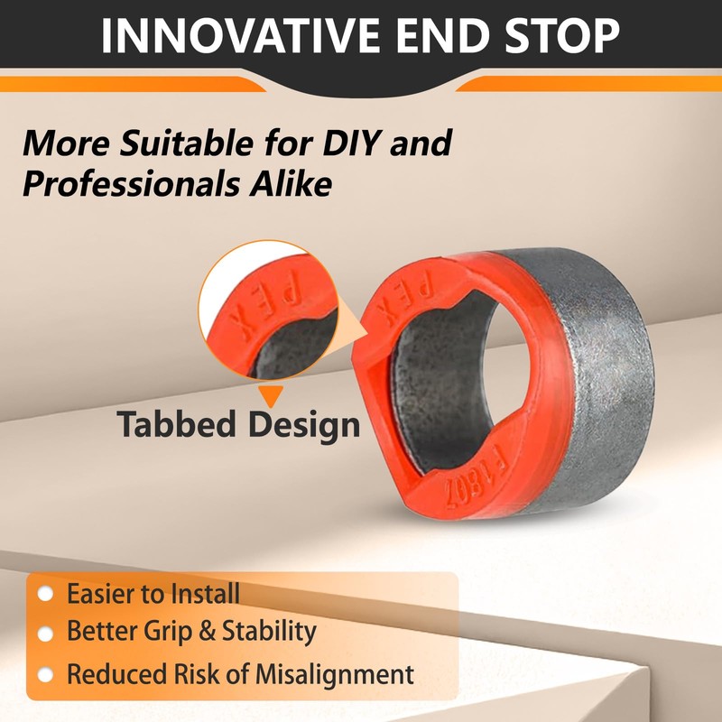 100 Pieces HeSun 1/2-Inch Bottled PEX Copper Ring With End