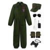 ReliBeauty Children's Pilot Costume, Fighter Jet Pilot Costume, Children, Green