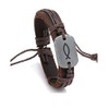 Caiyao Sign of The Fish Men's Leather Wrap Bracelet Retro