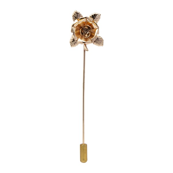 A N KINGPiiN Lapel Pin for Men Golden Rose Flower