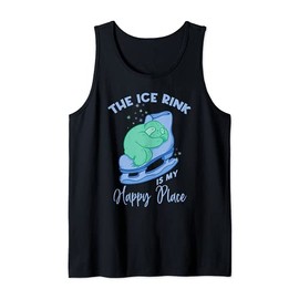 Funny The Ice Rink Is My Happy Places Ice Skating Tank Top