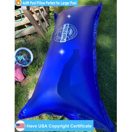 4x8ft Pool Pillow for Above Ground Pools, 0.4mm Extra Thick & Strong Cold-Resistant Pool Pillows 4x8ft for Closing Winter, Pool Pillow for Winterizing to Last All Season(Durable/with 33ft Rope)
