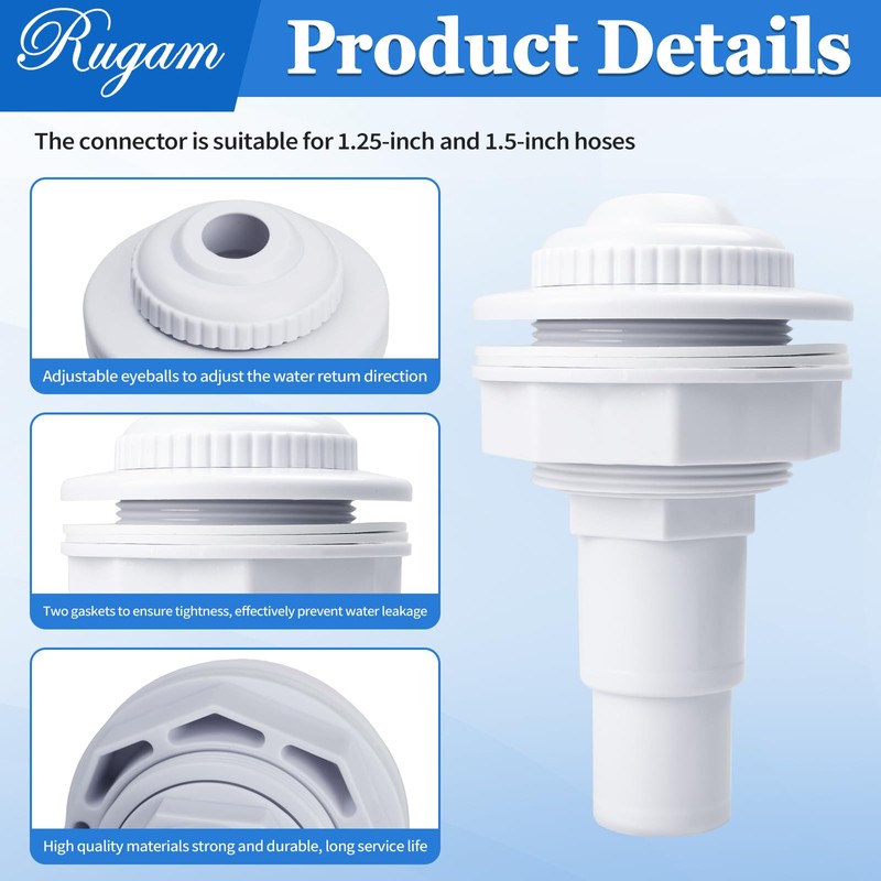 SP1023 Pool Complete Return Outlet Jet Fitting with Gaskets and