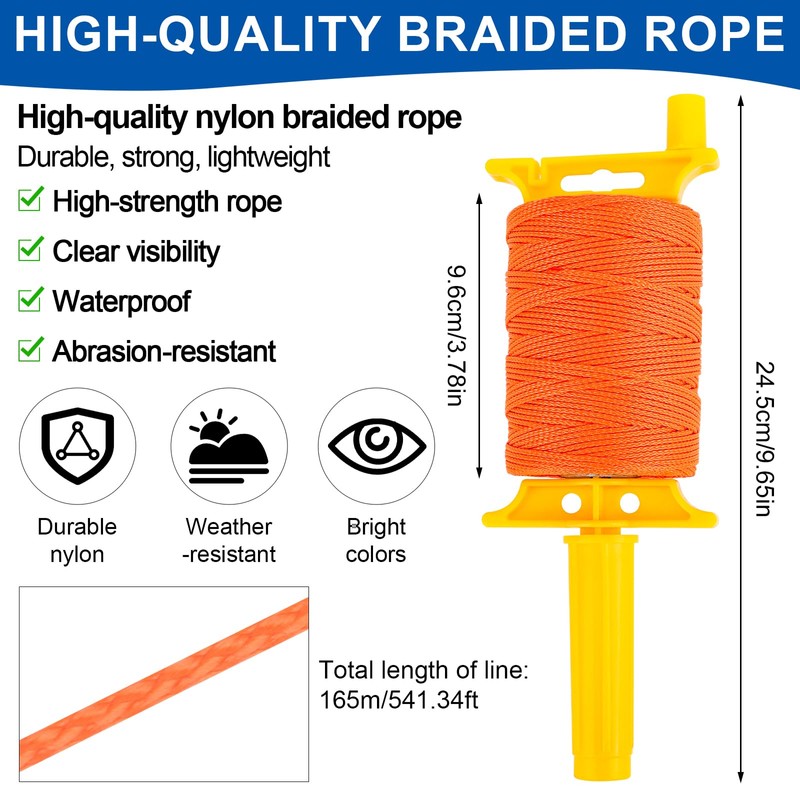 BOXOB Mason Line String, 541 FT #18 Nylon Braided Mason