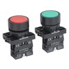 APIELE 2PCS 22MM Momentary Push Button Switch Red Green 10A