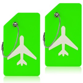 Flintronic Pack of 2 silica gel luggage tags, suitcase, luggage tag, ID label, tags with name tag, address label, suitcase tag, travel accessories