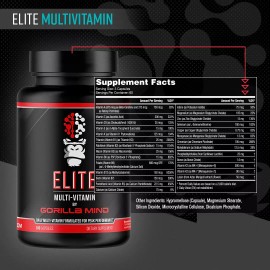 Gorilla Mind Elite Multi-Vitamin Daily Wellness Immune Formula 180 Capsules New