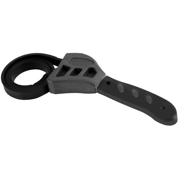 500mm Black Rubber Strap Wrench Jar Lids Tighten Loosen Plumbing