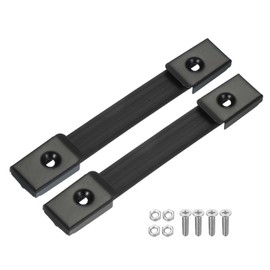 PATIKIL Handle Strap Replacement 6.3 Inch, 2Pcs Rubber Amplifiers Speaker Cabinet Strap Handle with Metal End Caps and Hardware Accessories, Black