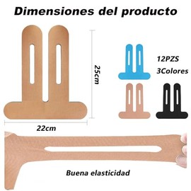 Mythya Cinta Kinesiologica para Rodilla 12 Piezas, Kinesiologia Profesional Resistente al Sudor y al Agua, Impermeable y Transpirable, Altamente Elást
