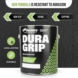 Dura Grip Anti-Slip Paint for Concrete, Wood, Tile and Metal – Non-Skid Coating for Floor, Decking and Ramps – Quart (Sand)