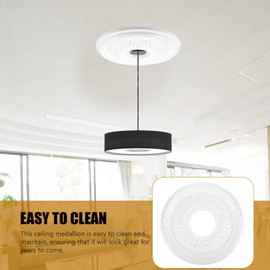 Hemobllo House Decorations for Home Ceiling Medallions for Light fixtures Traditional Ceiling Medallion Chandelier Medallion Ceiling Medallion Ring pu Headlights White lamp Panel