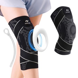 Shyllin Kniebandage Männer Damen, Kniestütze, Komprimierte Kniebandage mit Patella Gel Pads & Feder, Bandage Knie, Knee Support, Lniebandagen Für Laufen,Sport,Basketball,Meniskusriss, Arthritis