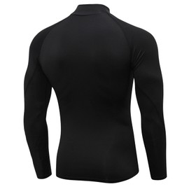 LWISMIL Black Compression Shirt Men Turtle Neck Dry Cool Workout Athletic Base Layer Undershirt for Football Running Basketball