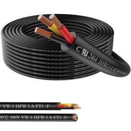 18 Gauge 3 Conductor Wire, 18AWG 100 FT PVC Sheathed Stranded Low Voltage Wire and Cable, 18/3 Tinned Copper Hookup Wire, Flexible Extension Cord UL Listed