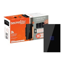Tecnolite Connect - Apagador Inteligente Táctil WiFi 1 Circuito, Requiere Cable Neutro, Compatible con App móvil, Alexa, Google y Siri, Interruptor Inteligente