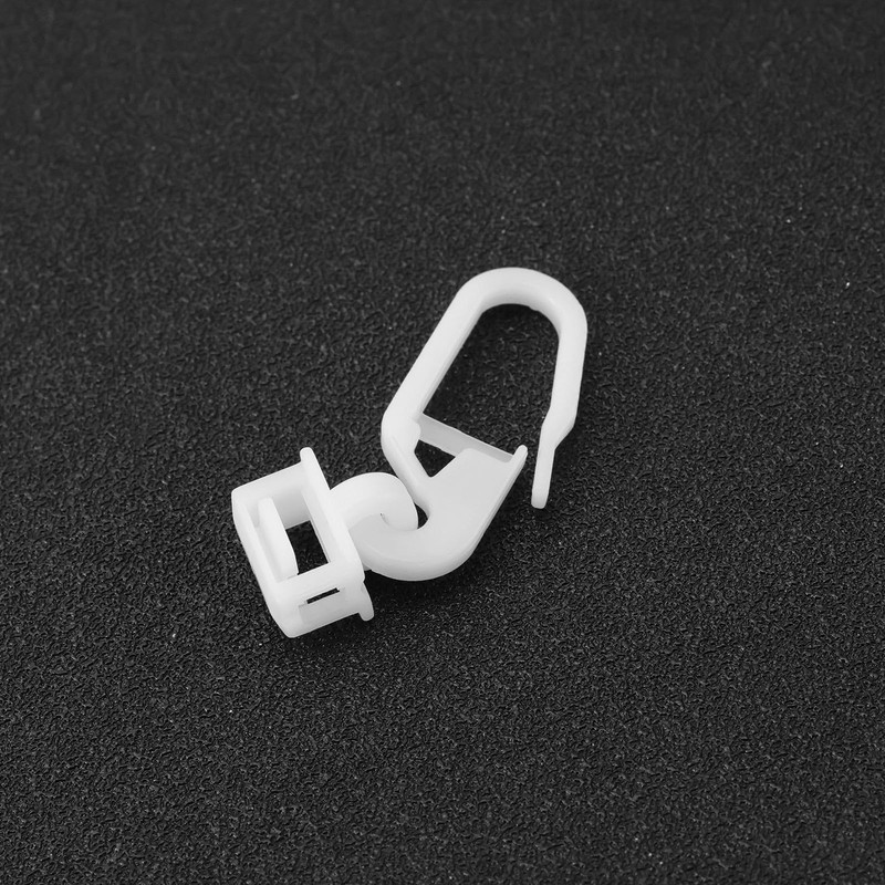 LT Easiyl 40Pcs White Plastic Curtain Hooks 34mm Curtain Rail