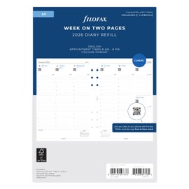 Filofax A5 Week on two pages column format English 2026 diary 26-68521